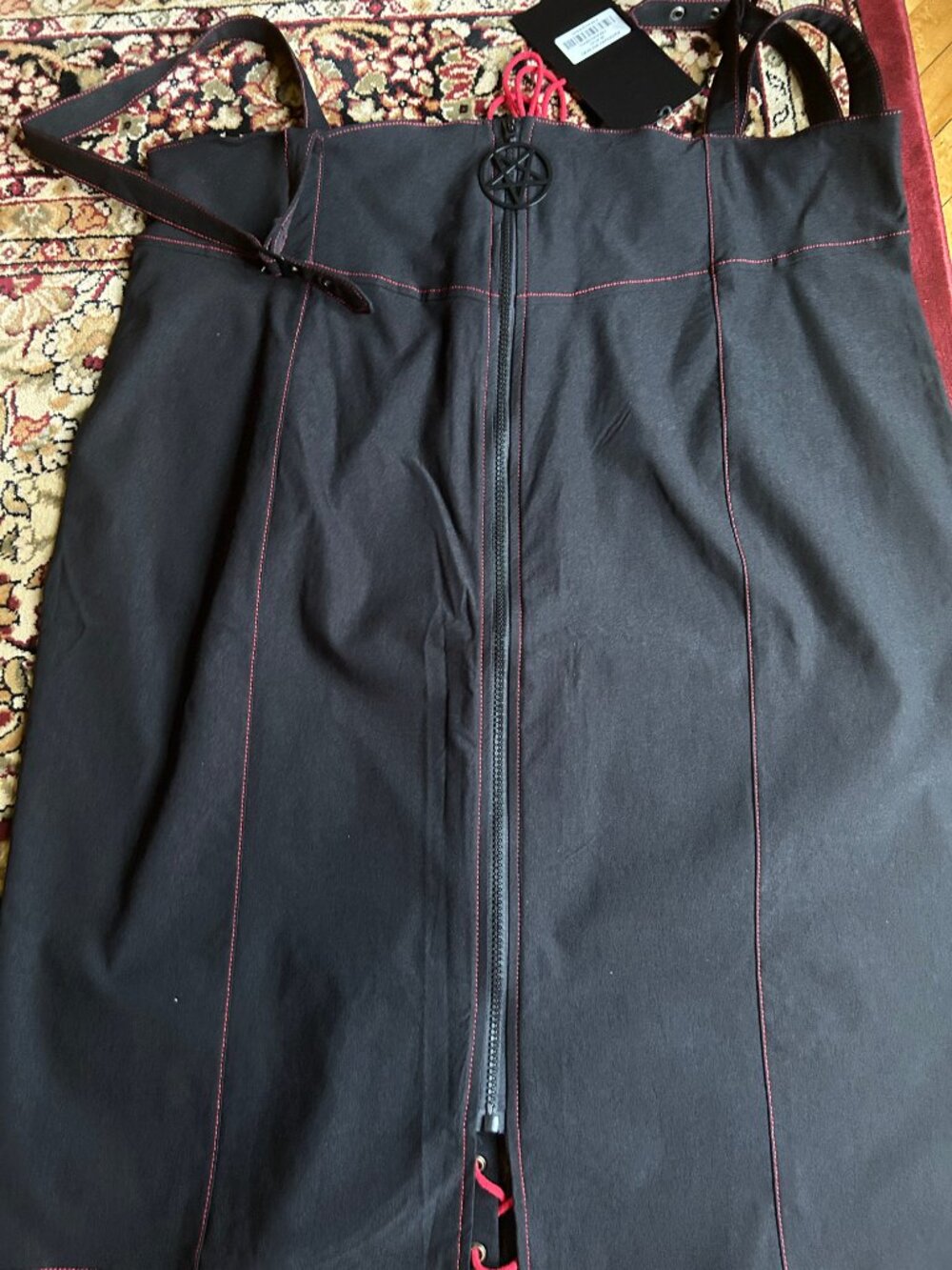 Killstar “Adversary” Midi Skirt – Black & Red Lace-Up – Size 4XL (Plus) – NWT